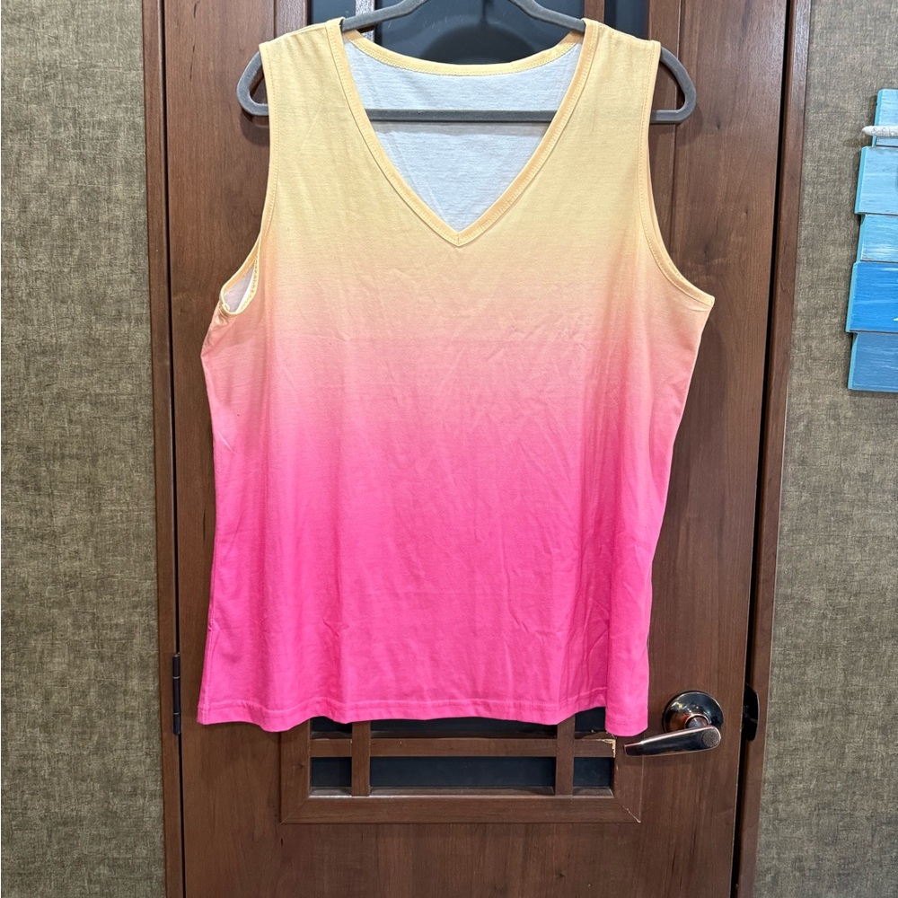 Chic Yellow and Pink Ombré Tank Top NWOT